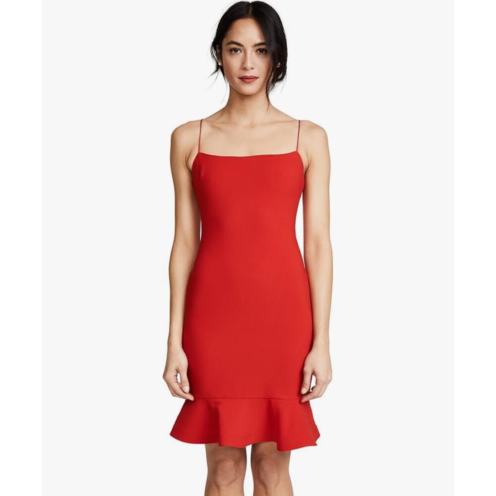 LIKELY Banks Flounced Hem Slip Dress in Scarlet Mini Sleeveless Sheath 6‎ NWOT